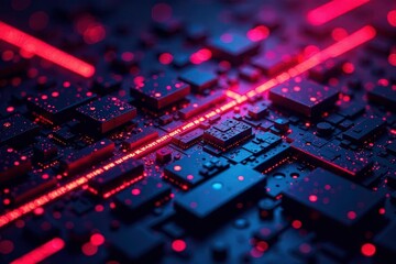 Fototapeta premium Intricate geometric shapes, neon hues, bold lines, bold, stylish