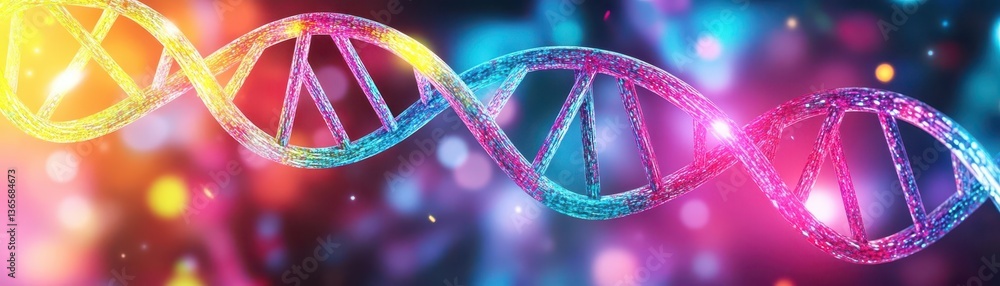 Aufkleber abstract representation of dna structure with double helix pattern and molecular bonds symbolizing l