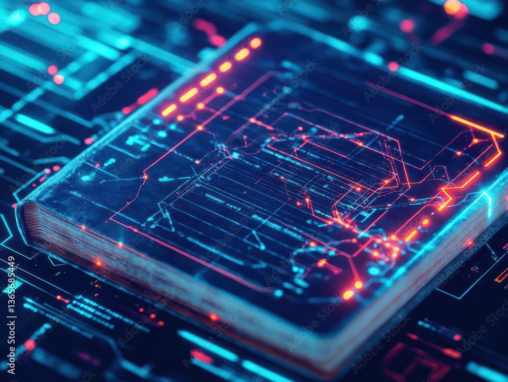 Poster intricate close-up of a circuit board featuring complex pathways and components showcasing technolog