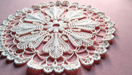 Obraz premium Intricate floral pattern lace doily, delicate texture , stylish, floral