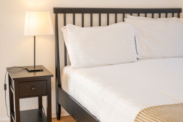 Comfortable white Family Bed for Restful Nights, Peaceful Sleep in Spacious Bed, bright room, Cozy Beds in Hotel, Serene Sleep Haven, Soft Hotel Pillows and Bedding, comfortable stay