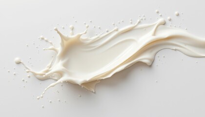 A high resolution image of a swirling splash of milk with a cutout effect on a transparent background, perfect for adding a touch of elegance to any graphic design project.