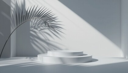 Artistic shadow play minimalist studio visual composition modern environment elevated perspective