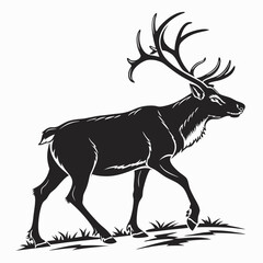 caribou sihouette black vector