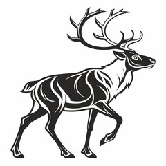 caribou sihouette black vector