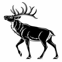 caribou sihouette black vector