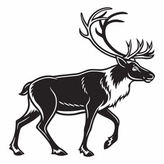 caribou sihouette black vector