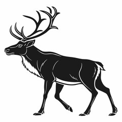 caribou sihouette black vector