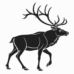 caribou sihouette black vector