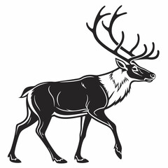 caribou sihouette black vector