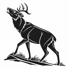 caribou sihouette black vector