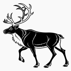 caribou sihouette black vector