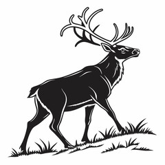 caribou sihouette black vector