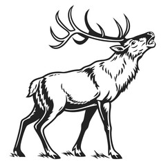 caribou sihouette black vector