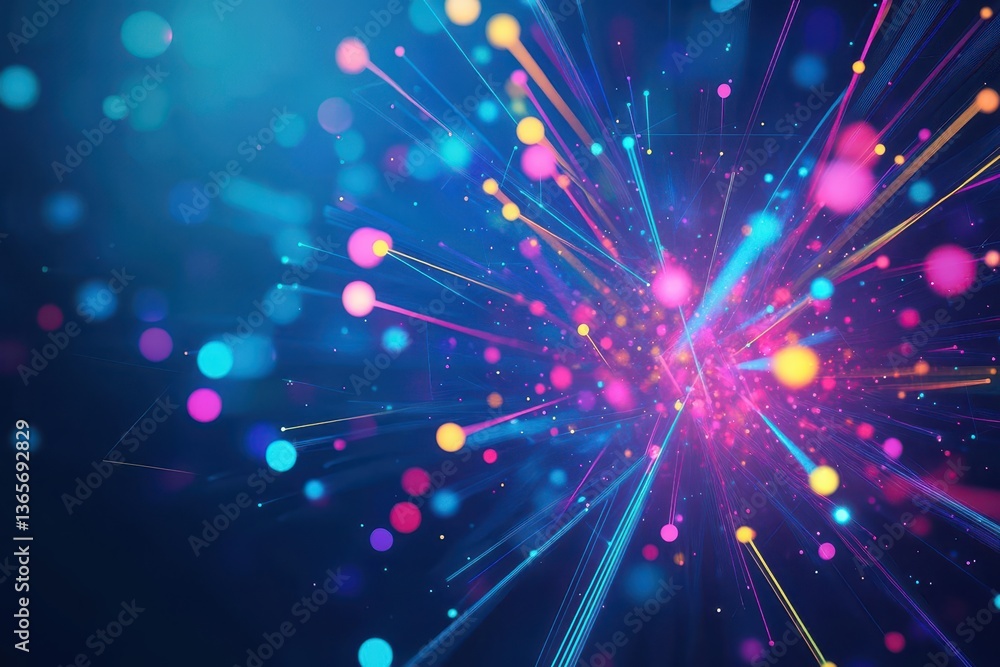 Poster vibrant abstract background featuring colorful lights in dynamic patterns creating a dreamlike atmos