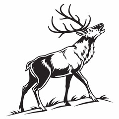 caribou sihouette black vector