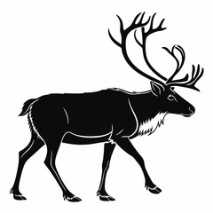 caribou sihouette black vector