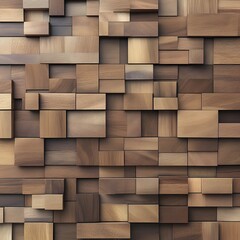 Fototapeta premium Abstract Wooden Blocks Wall Texture Background