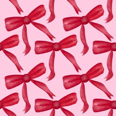 seamless pattern with red bow