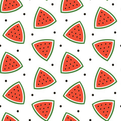 Watermelon slice pattern on a white background