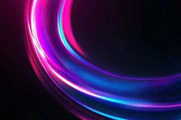 Wandcirkels plexiglas Future technology line particle background, technology digital wave background concept © Oleksandr