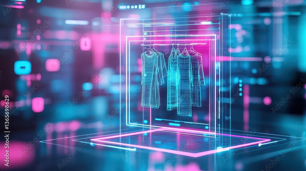Aufkleber a transparent glass cube displaying a tailored suit illuminated by soft light creating an elegant an