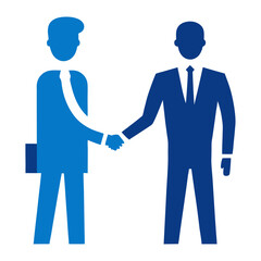 Fototapeta premium Business partners handshake after agreement silhouette on white background
