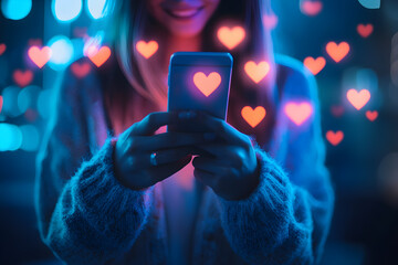 A woman is holding a cell phone and smiling at the camera