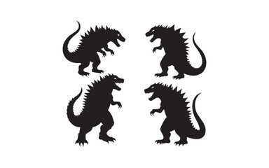 vector illustration of dinosaur silhouettes