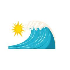 Obraz premium A vibrant graphic of a sun and wave representing the beauty of nature. Perfect for illustrating concepts related to environmental awareness and ocean life.