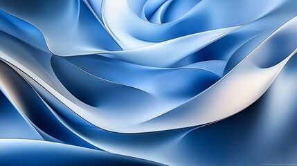 Abstract Blue Swirls: Fluid Digital Art