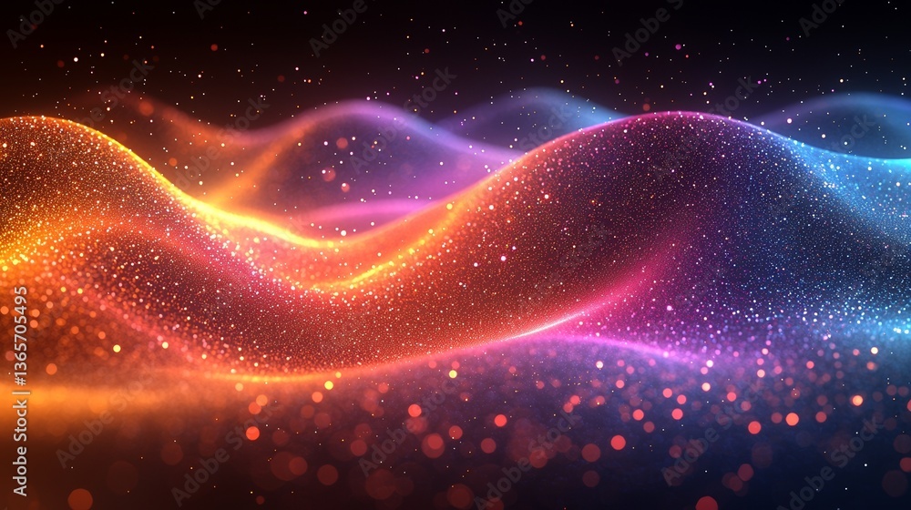 Poster a dynamic visual effect is created by the vibrant abstract pattern of multicolored light refractions