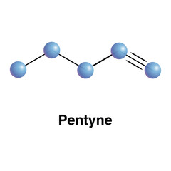 Pentyne Is An Organic Compound With The Formula C5H8. Vector Illustration Of Terminal Alkyne