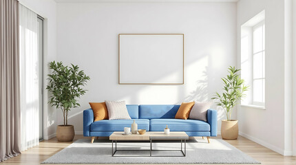 Modern Blue Sofa Living Room