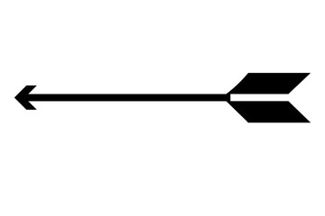 Black double-sided arrow with pointed tip and plumage, a simple graphic arrow (6)