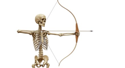 Isolated Skeleton Archer with Bow