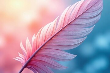 Naklejka premium Soft pastel colors blending together to create an abstract feather background, beauty, feather