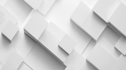 Abstract geometric arrangement of white blocks creates a visual pattern
