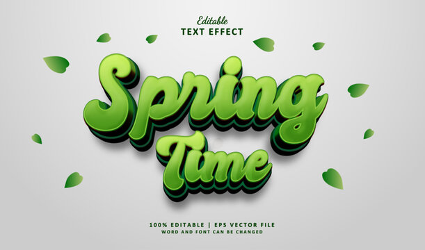 Spring Time Editable Text Effect Style 3d