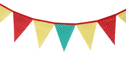 Isolated Party Red, Yellow, Aqua Pennant