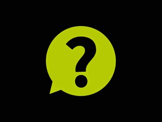 The black background in the image is an illustration of a yellow background with a quotation mark inside, a black question mark, used as an illustration in various artworks.