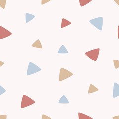 Seamless geometric triangle pattern. Geometric triangle shapes vector illustration for textiles, cards, stationery, phone cases, paper gifts, wallpaper, and wrapping.