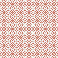 Fototapeta premium Geometric and flower line ethnic seamless pattern. Square diamond flower art vector pattern. Star flower geometric vintage pattern. Vector of beautiful floral pattern for background, wallpaper, tile a