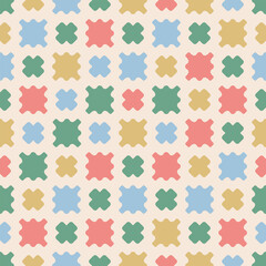 Abstract seamless geometric pattern. Regular tiled ornament of rounder squares overlaping. Geometric background for fabric, scarves, cards, scrapbooks, wrapping paper, textiles and stationery.