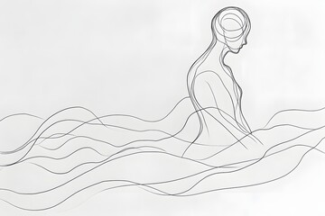 Obraz premium abstract line drawing of a human