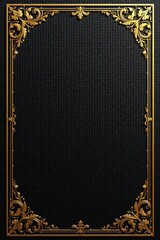 Black and gold foiled envelope with ornate gold borders and luxurious texture , gold, luxury, elegance