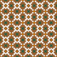 Abstract seamless geometric pattern. Regular tiled ornament of rounder squares overlaping. Geometric background for fabric, scarves, cards, scrapbooks, wrapping paper, textiles and stationery.