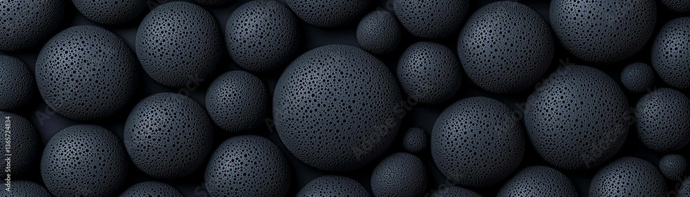 Poster abstract texture with dark spheres creates a modern visual background.