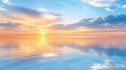 Obraz premium Serene Sunset Over Calm Waters