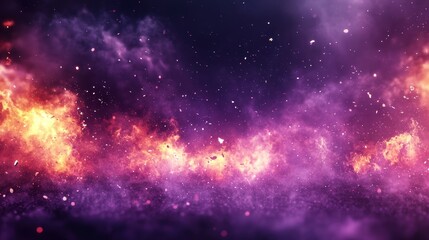 Obraz premium Fiery Abstract Background Purple and Orange Flames with Sparkles and Smoke